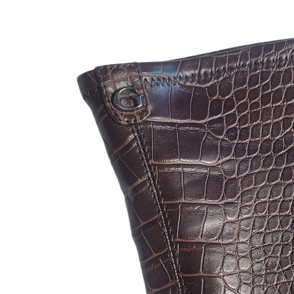 Guess Los Angeles Brown Crocodile Print Bonis Boot Shoe Size 8.5M - Picture 7 of 7